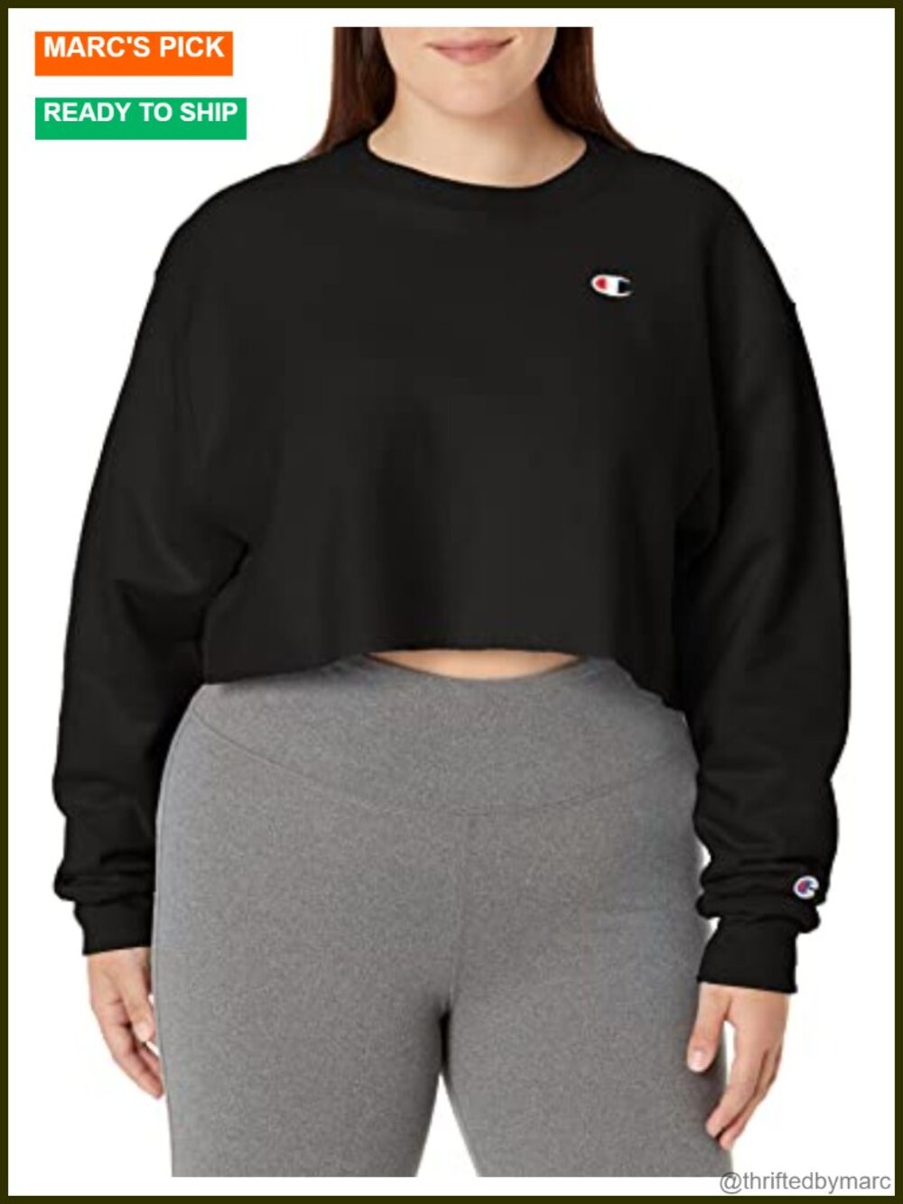 Champion Reverse Weave Cropped Crewneck Sweatshirt Pullover